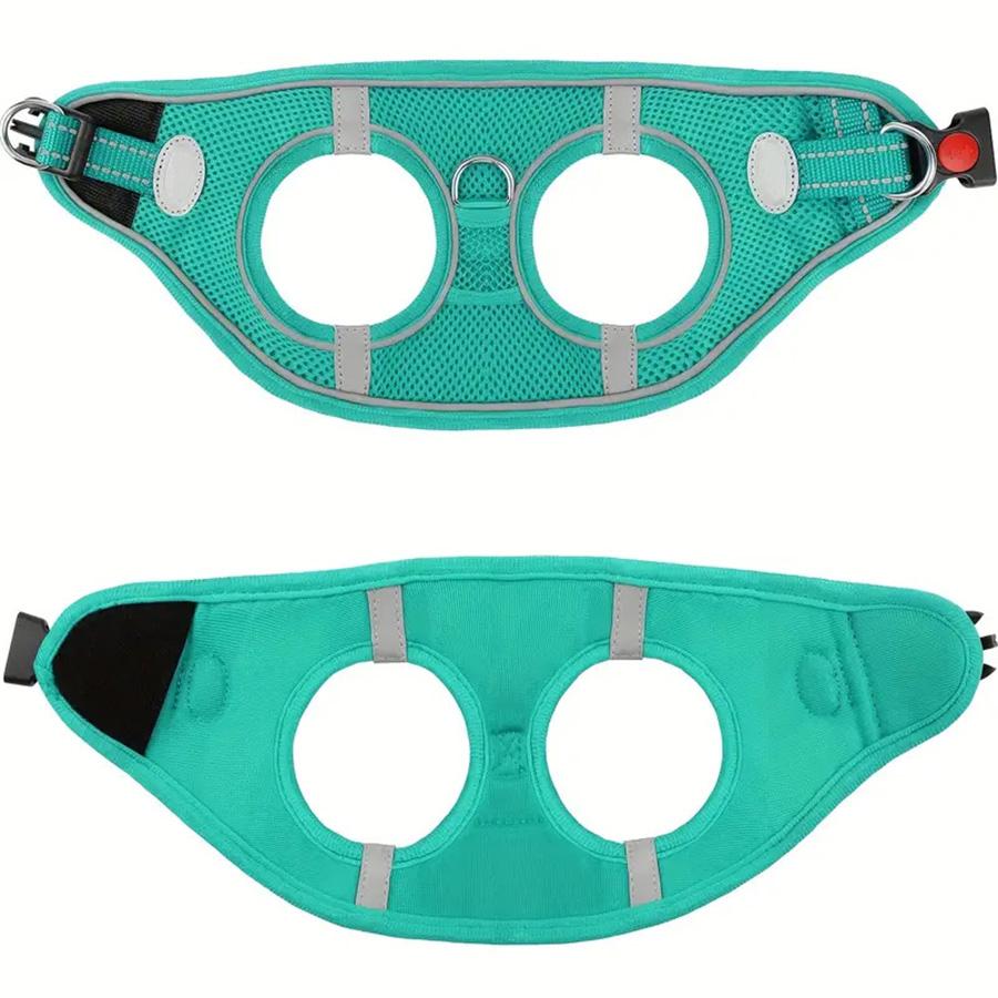 Ultimate Comfort Reflective Step-In Dog Harness and Leash Set - Soft Padded Breathable Mesh Vest with Adjustable Nylon Leash for