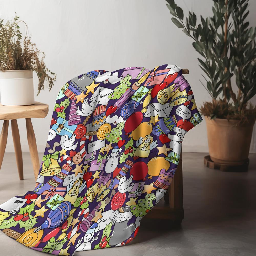 

Cozy Throw Blanket Soft Flannel Warm Fuzzy Blanket Cute Patterned Home Decor Bedding Living Room Dorm Room Gift 75x90cm