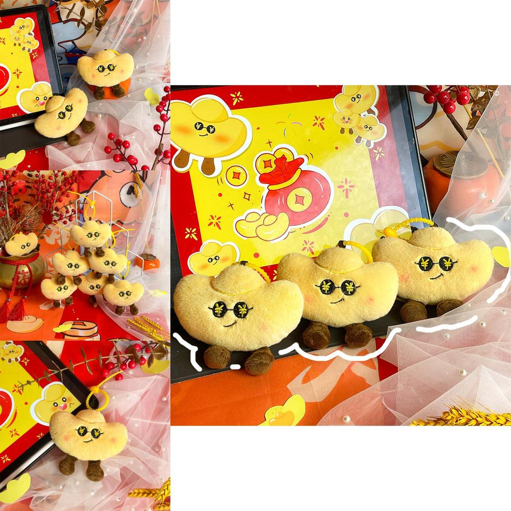 Plush Gold Ingot Keychain With Soft Pp Cotton Fill For Wedding Gifts And School Events