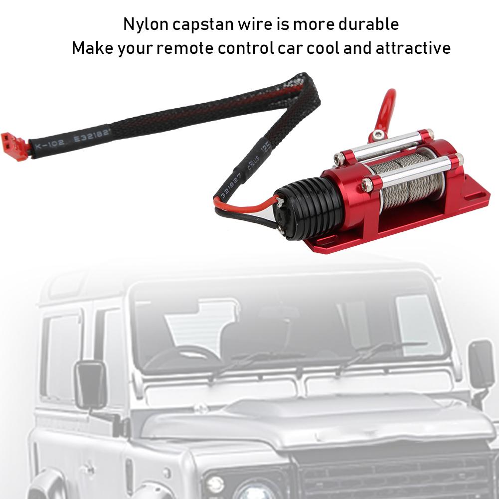 Metal Electric Winch Parts Accessory with Switch Remote Control Panel for 1 10 RC Crawler Climbing CarRed