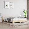 VidaXL Bed Frames with Headboard Slat Base Upholstered Bed Slat Frame Double Bed Adult Bedroom Interior Cream 347412