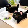 Cute Plush Bad Smiling Cow Cat Keychain Black Cat Hanging Ornament Gifts For
