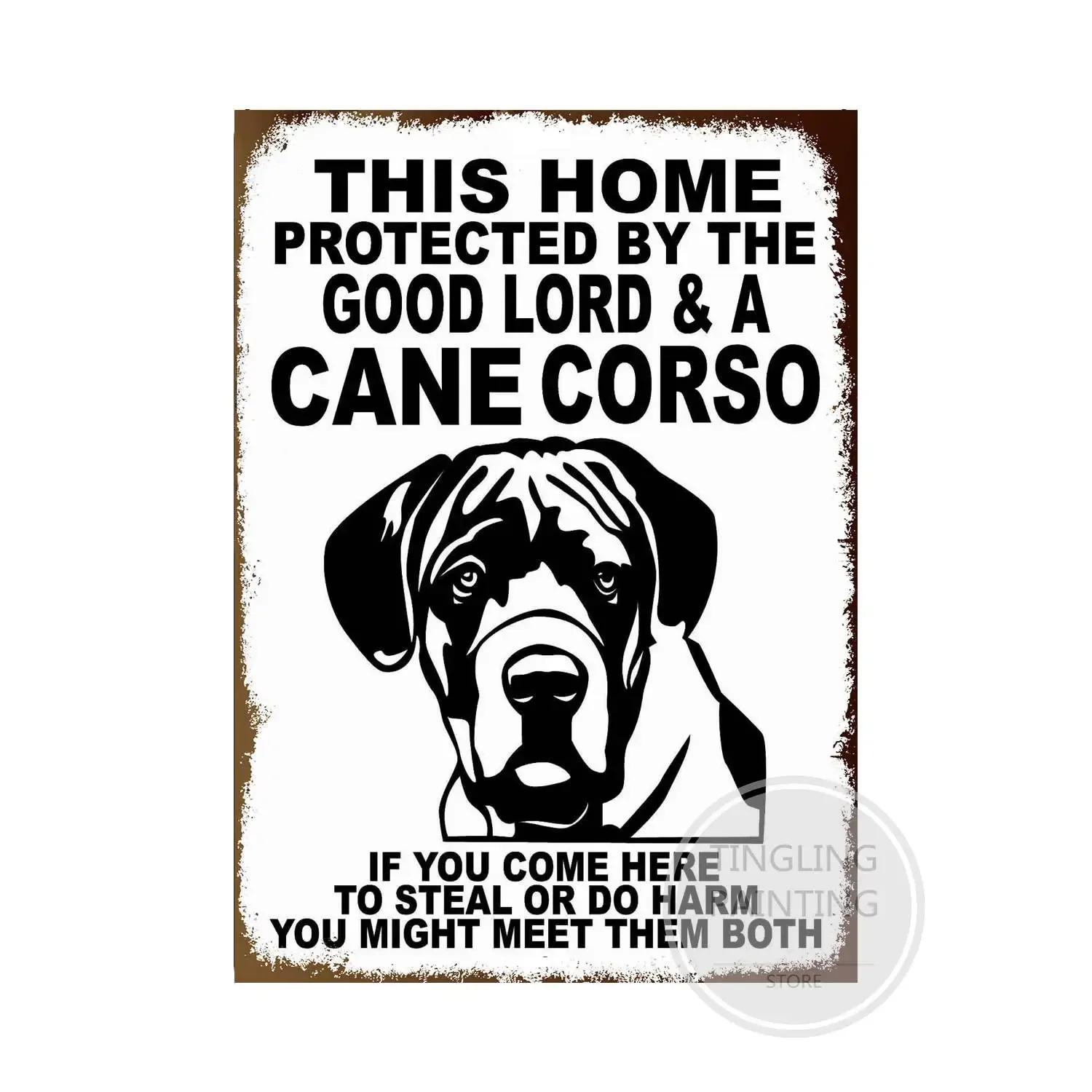 

1pc Warning Dog Metal Tin Signs Vintage Poster Beware Of Dog Retro Sign Wall Stickers For Garden Family House Door Decoration 20x30cm