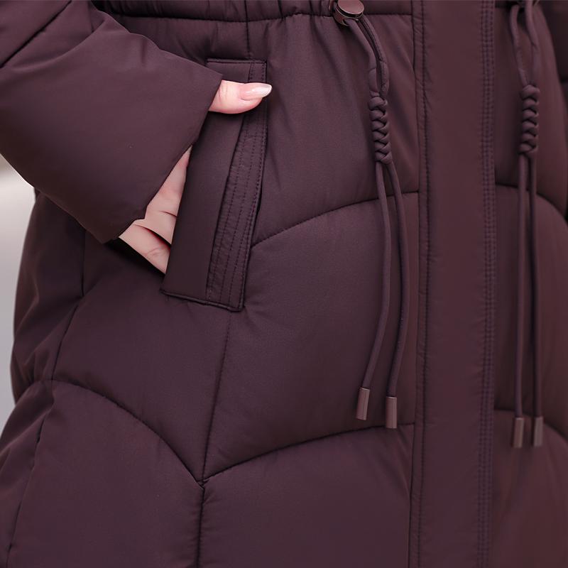 Móda Zimní kabát nadměrné velikosti XL-5XL Dámské dlouhé parky s kapucí Hřejivé Silné Středního věku
