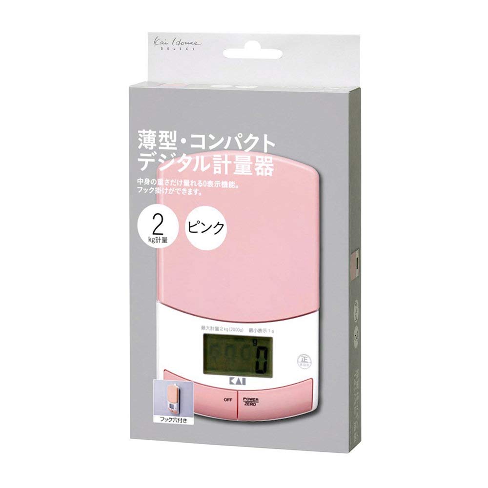 Kai Corporation KAI Thin Digital Scale Pink kai house select (2kg capacity)