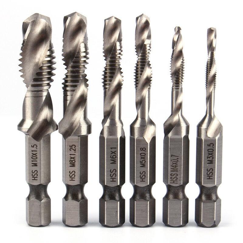 Premium Quality Hex Shank Titanium Plated Screw Thread Drill Bits Set Compound Tap Tool