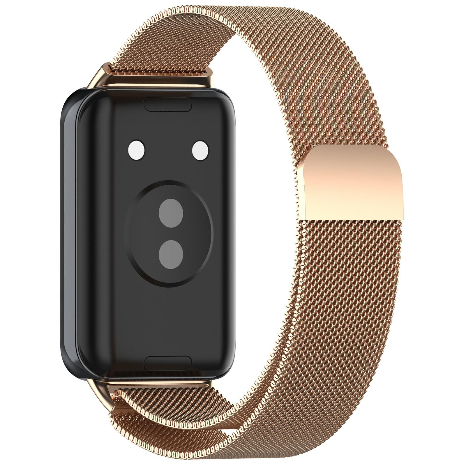 

For Honor Band 9 Milanese Smartwatch Strap Metal Bracelet Rose Gold