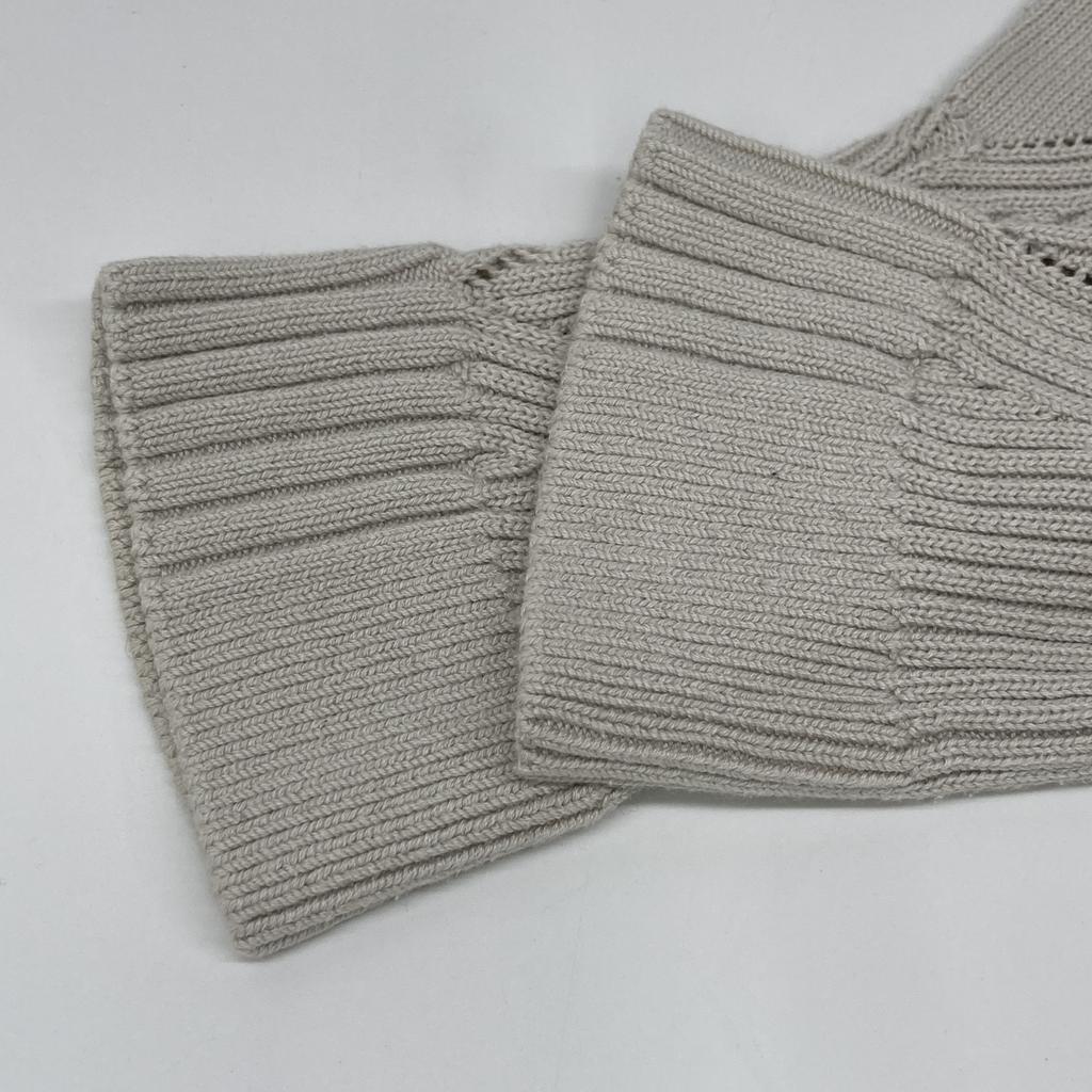 FOXEY 39723-KSTFZ414MY Knit Top, Natural Cotton Silk Blend Tops 40 grayUsed