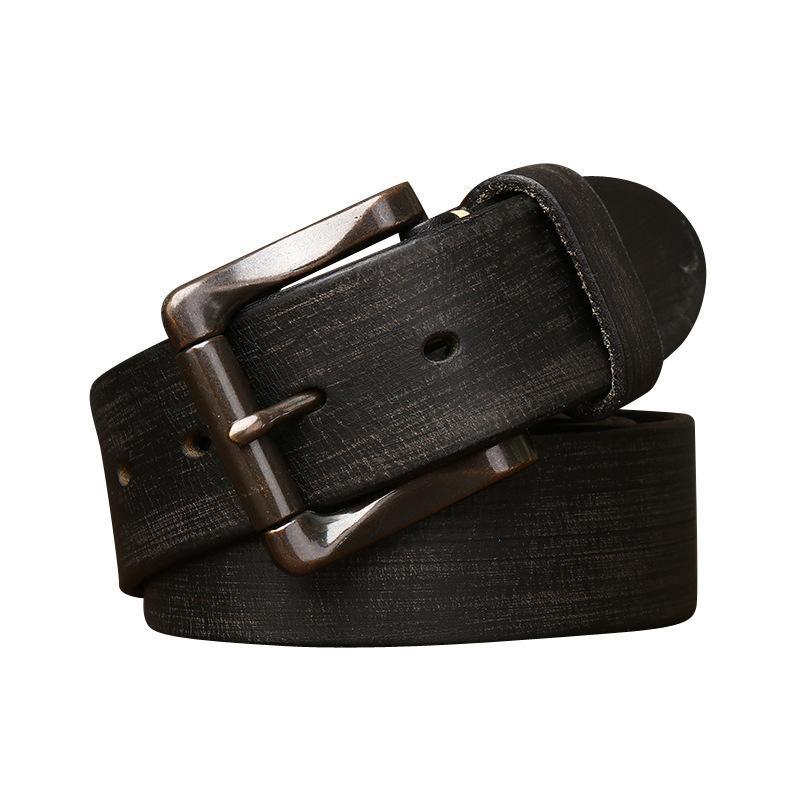 Retro Trend Niche Belt Men'S Leather Pin Buckle First Layer Pure Cowhide Casual Trend Versatile Young People Jeans