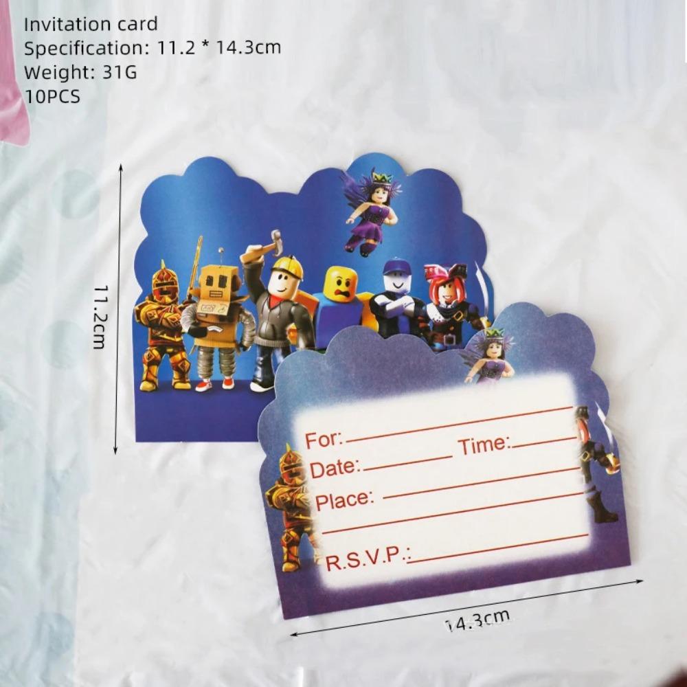 Hot Roblox Birthday Party Decor Game Balloons Disposable Tableware Backdrop For Kids Boy Party Supplies Baby Shower Toy Gifts