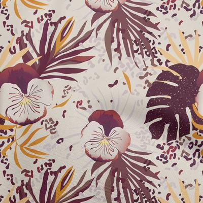 Cotton Flex Brown Fabric Tropical Sewing Craft Projects Fabric Prints By Yard 40 Inch