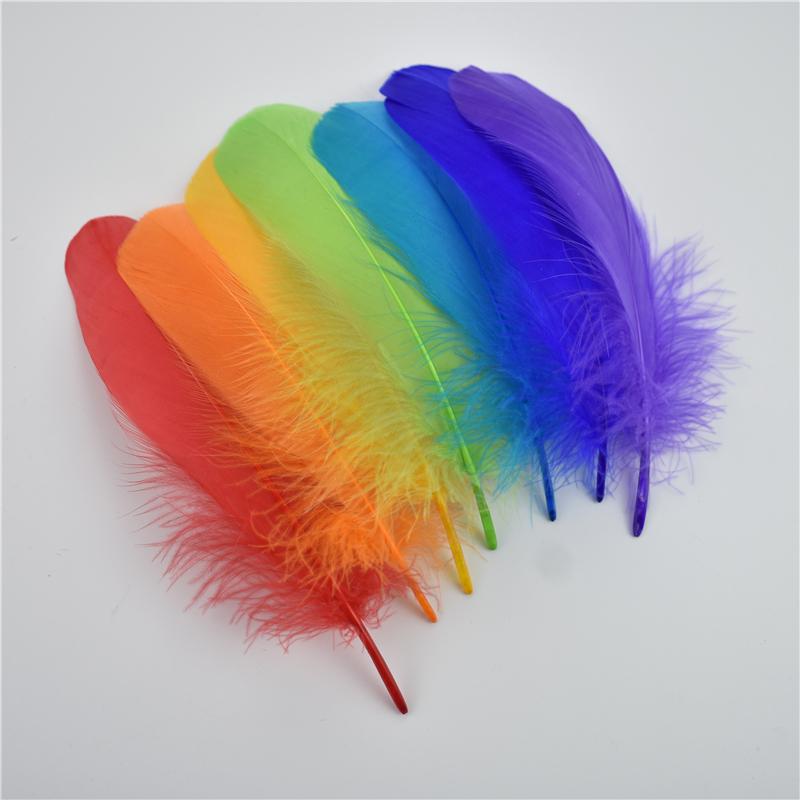 20Pcs Colored Goose Feather 5-7inch/12-18cm  Swan Plumes Handicraft Accessories Wedding Deco Diy Craft Carnival Party Decoration