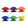 6Pcs/Set Silicone Textured Mushroom Sensory Toy with Suction Cup Anxiety Stress Relief Sensory Stone Mini Textured Worry Stone Fidget Toy