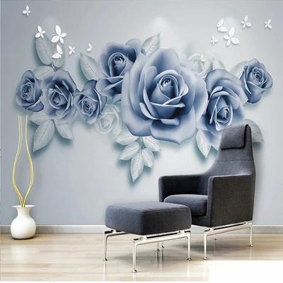 Einfache Wandbild Relief 3d Schmetterling Rose Wandmalerei Wohnzimmer Schlafzimmer Tv Hintergrund Home Decor Tapete