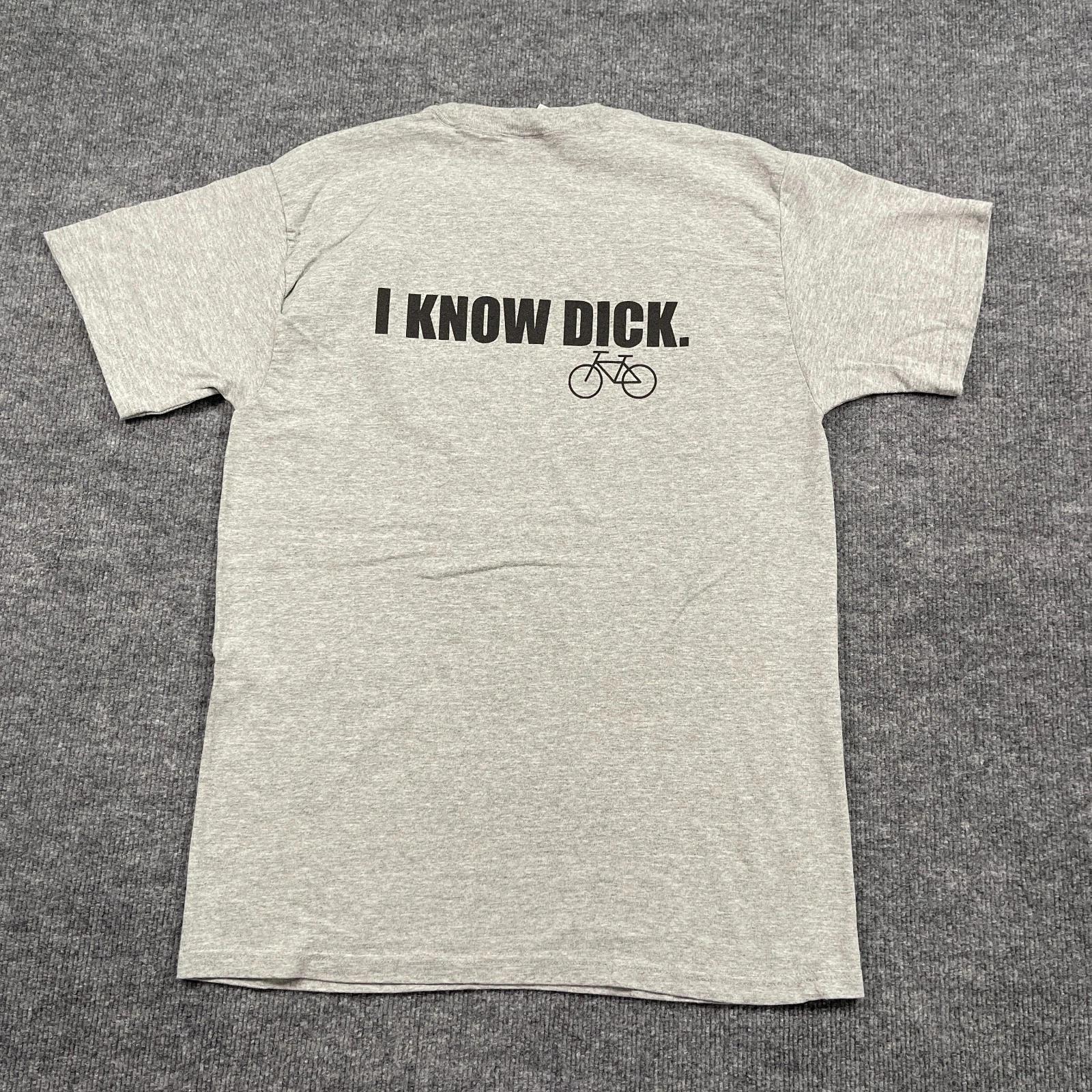 Vintage 90s Funny Cyclist  I-Know-Dick  Bicycle Shirt Medium 20x28 Gray 3XL