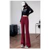 American Spicy Girl Women's Gray Fleece-Lined Bootcut Yoga Pants: Winter Warm, Elastic Waist, Casual Micro Flare.