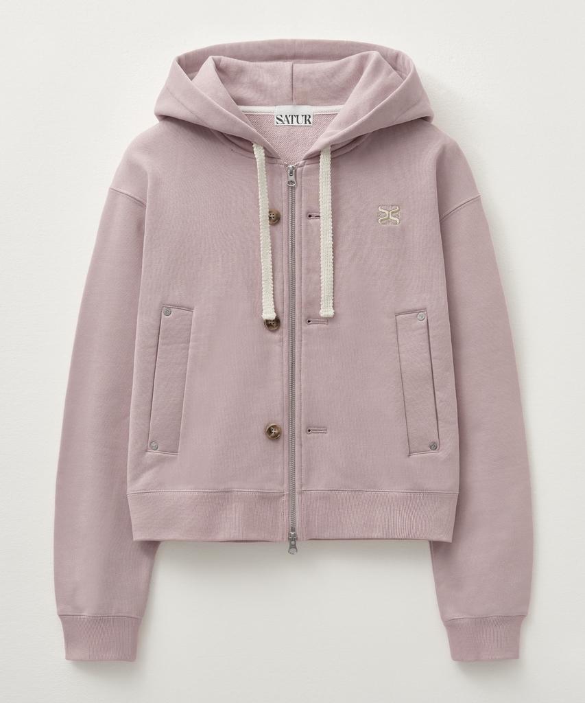 Satur Theo Cotton All Day Hoodie Zip-Up Vintage Rose (Type A)