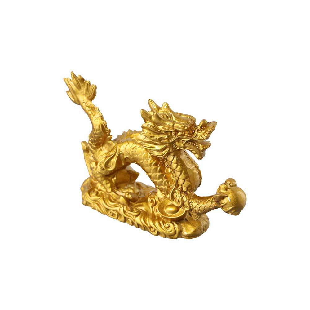 

Комната Ручная работа Одиночный дракон Статуэтка со знаком зодиака дракон Украшения из смолы Животные Скульптура золотистый