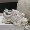 D's Mesh Contrast Running Shoes: Stylish Couple's Dad Shoes with Thick Sole, Lace-up Design for Men and Women