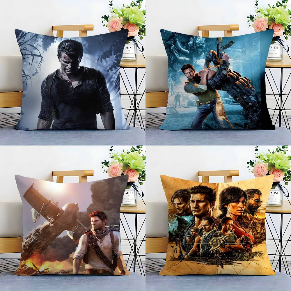 U-Uncharted V-Video Pillow Case Sofa Living Room Bedroom Double-sided Printing Square Cushion Nap Time Cushion Cover