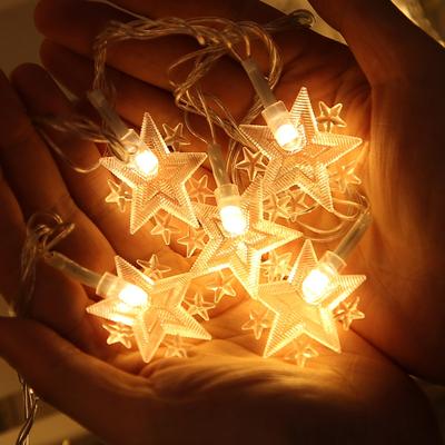 Guirlande Lumineuse Étoile 1,5M 10 LED Guirlandes Scintillantes Alimentée par Piles Lampe de Noël Fête de Vacances Mariage Lumières Féériques Décoratives