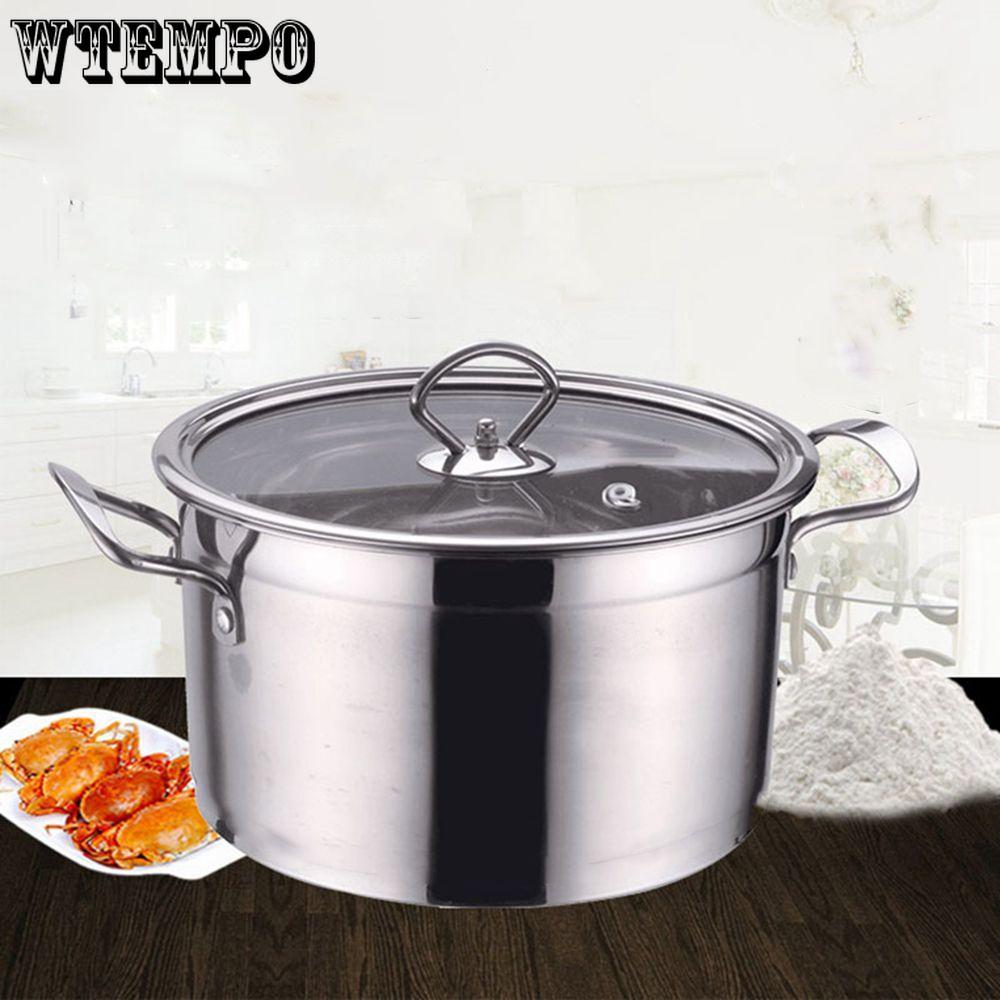 Steel Non-stick with Glass Lid Thickened Pan Boiler Cookware Steamer Pot Pot Milk Pot Soup Pot