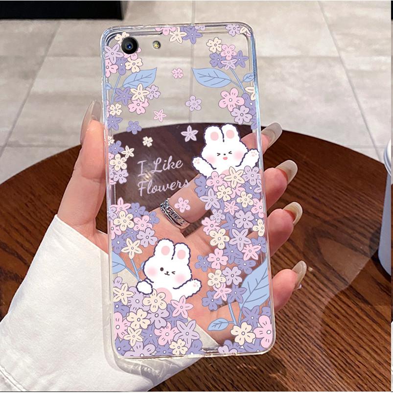 Case For Oppo A83 Oppo CPH1729 Clear Luxury Cute Love Heart Rabbit Funny Pattern Phone Case Soft TPU Silicone Bumper Back Cover