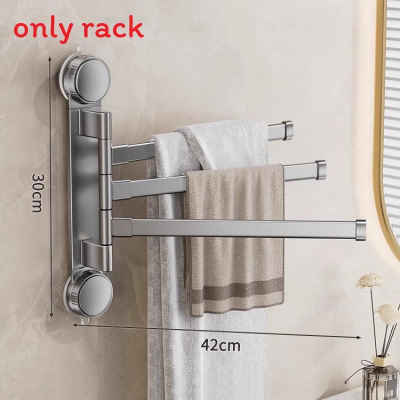 Modern Minimalist Plastic Rotating Towel Rack With Suction Cups For Bathroom Organization