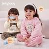 Double-Sided Fleece Autumn/Winter Pajama Set for Girls & Boys - Warm Home Wear for Older Kids