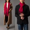 60th Birthday Cashmere and Silk Wine Gift Boxed [Pashmina Collection] Gift, Scarf, Red, 30x170cm,