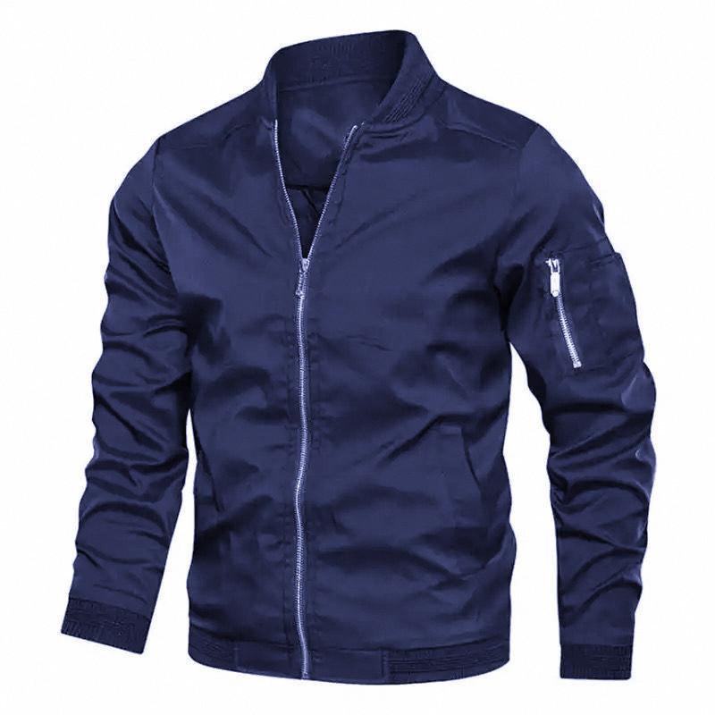 Spring And Autumn Side Seam Socket Japanese Spot Casual Ordinary Unhooded Zipper Youth Men'S Casual Jacket
