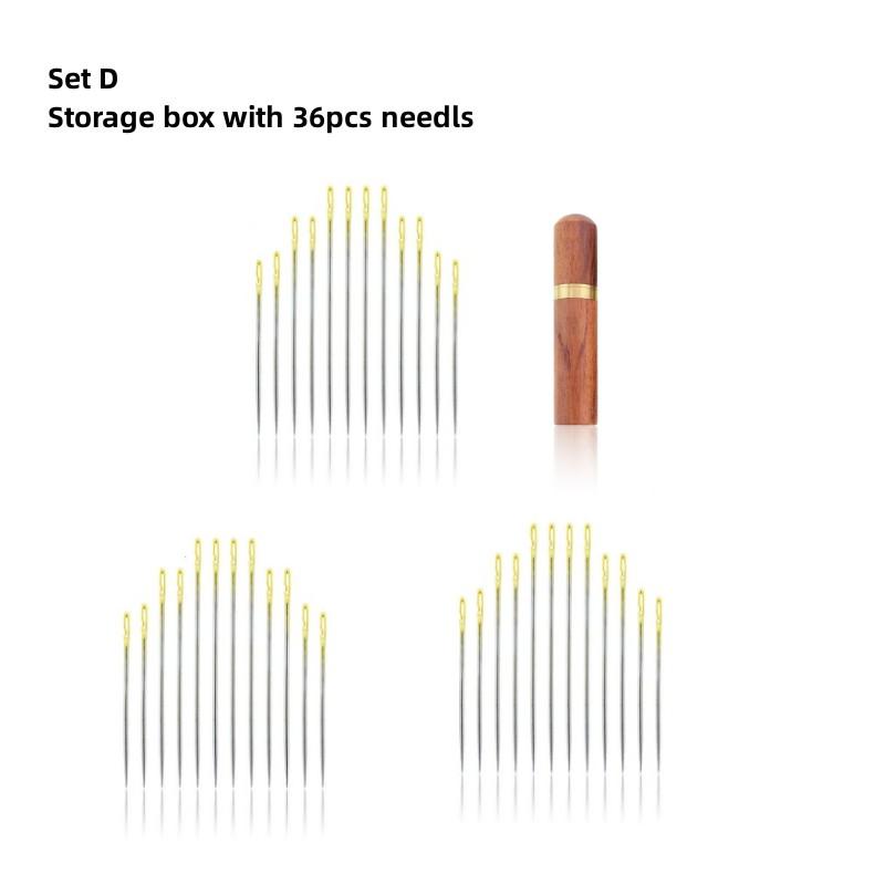 12/36PCS Sewing Needles Multi-size Side Opening Stainless Steel Darning Sewing Household Hand Tools Sewing Tools and Accessoires