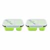 2PCS 2 Compartments Folding Food Container 1000ml Collapsible Food Containe  For Camping