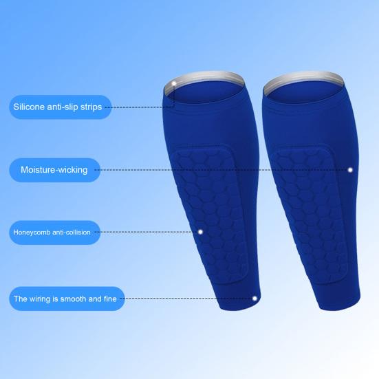 1 Pair Soccer Shin Guards Sports Shin Guards with Honeycomb Anti-Collision Pads Calf Compression Sleeve Shin Protectors for Baseball Football