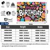 Gifts Candy Sweet Happy Birthday Party Banner, Multicolor Polyester Backdrop for Celebration & Photos