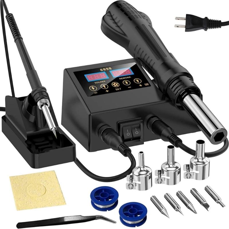 Digital Temperature Controlled Desoldering Station Soldering Iron Set Ceramic Heating Cores For Fast Heating Use
