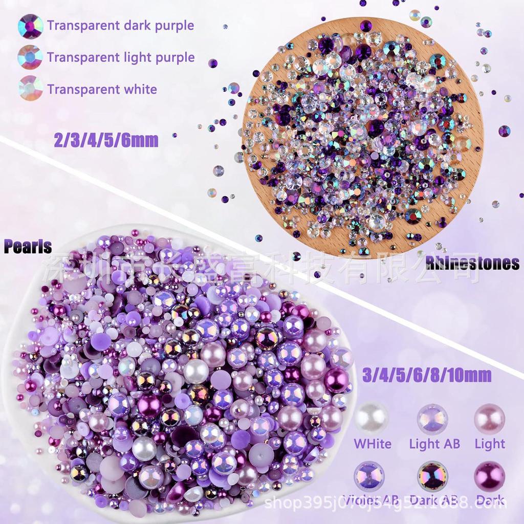 Multi-color Half Pearl Nail & Craft Embellishments for Nails, Phone Cases, Earrings & Hair Clips
