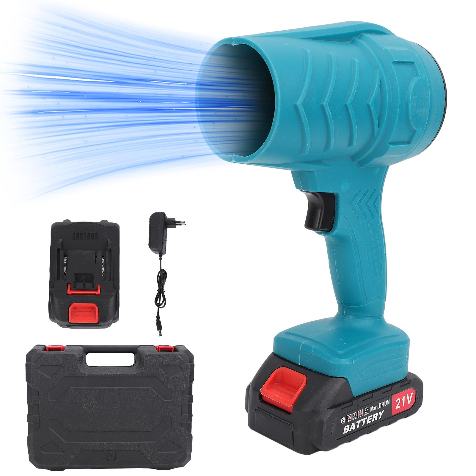 

21V Cordless Blower, Car Dryer Portable Air Duster with 2 Rechargeable Batteries, Variable Speed Leaf Blower for Car EU Plug
