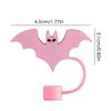 Bat Silicone Straw Cover Silicone Halloween Straw Lid Toppers Halloween Silicone Drinking Straw Tips Cute Reusable Straw