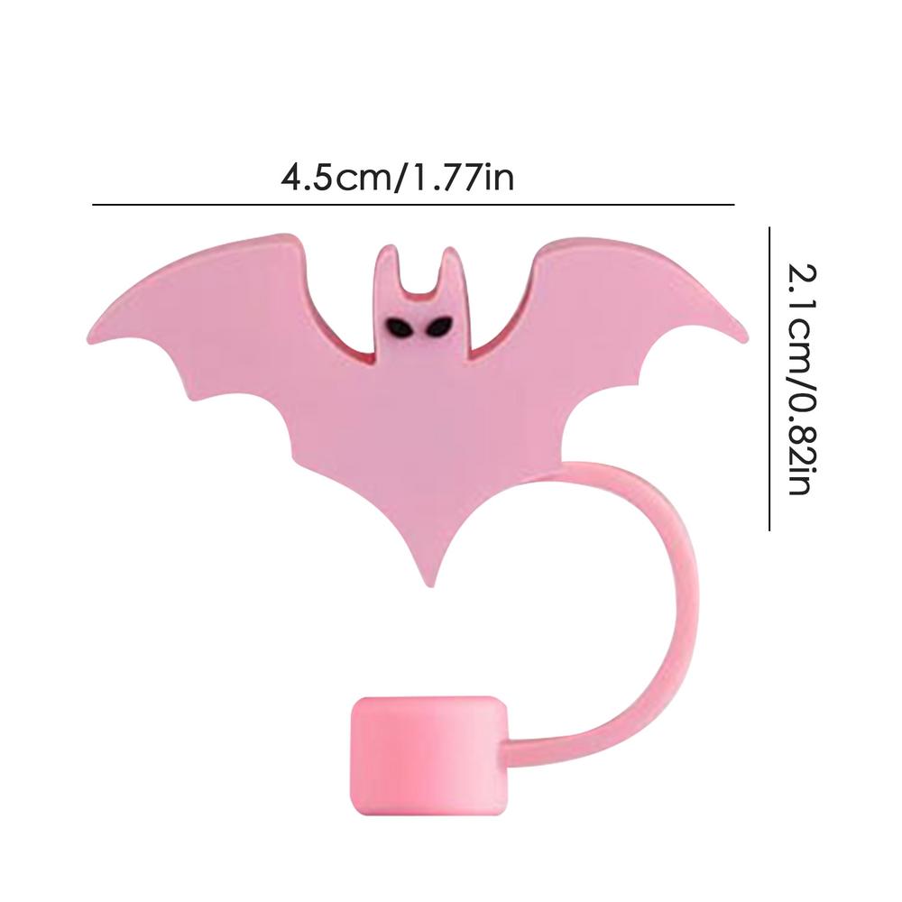 Bat Silicone Straw Cover Silicone Halloween Straw Lid Toppers Halloween Silicone Drinking Straw Tips Cute Reusable Straw
