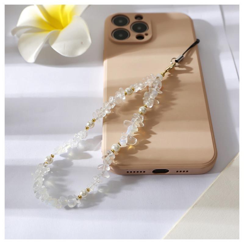 Kreativní personalizované menšiny Kreativní korálkový přívěsek na mobilní telefon Nové dámské oblečení Přírodní kámen Ametyst Štěrkový Šňůrka na mobilní telefon