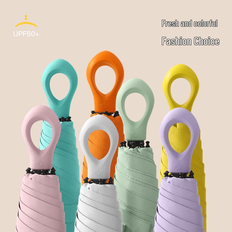 Nanqiao Macaron Finger-Ring Handle 5-Fold Sun Umbrella