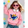 European sizes Spring Cute Whale Print Kids' Crew Neck Sweatshirt, Comfortable and Soft, Suitable for 0-3 Year Old Babies for Outdoor Wear