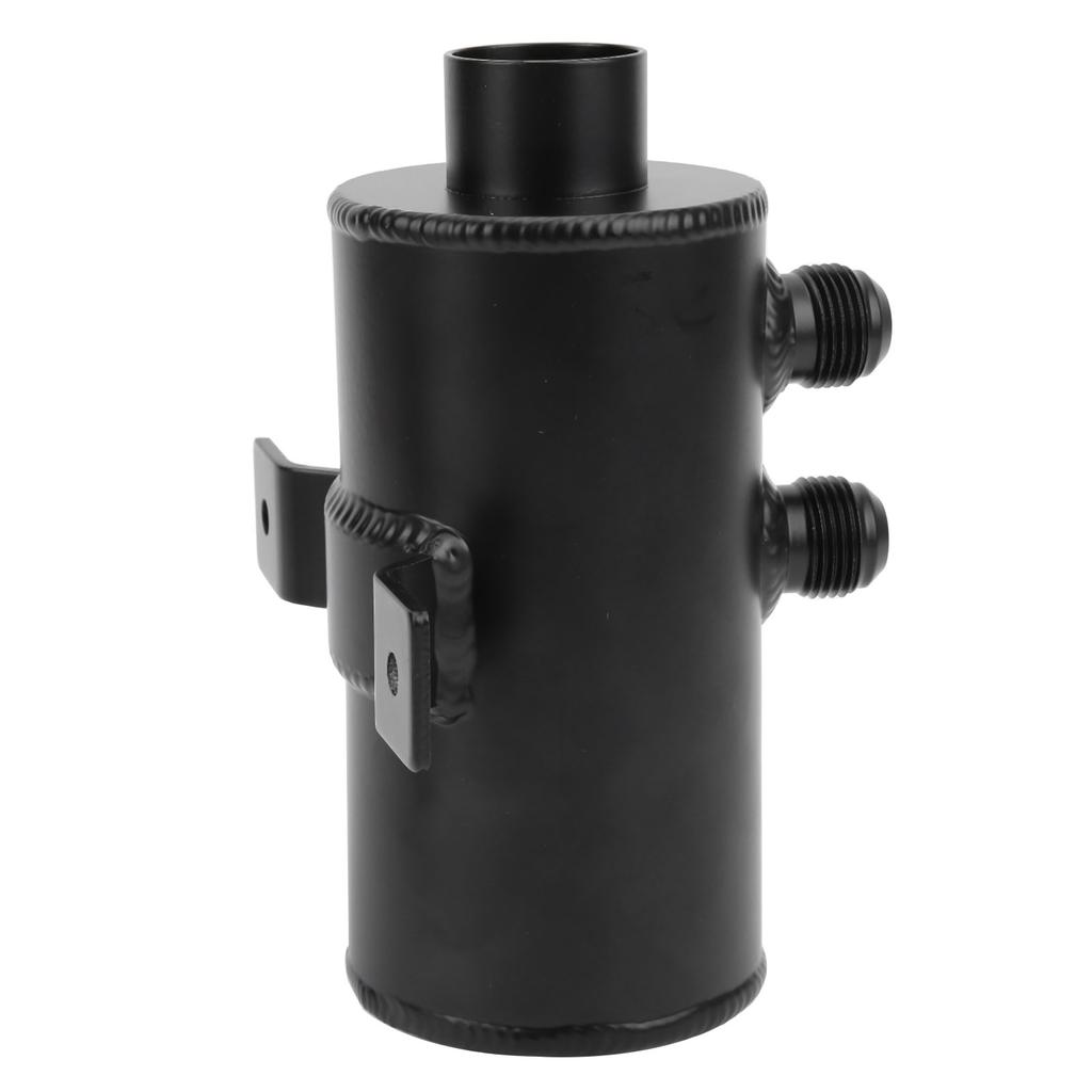 Oil Can with Drain Valve Filter 10 AN Universal Baffled 2 Ports Aluminum 750ML Black