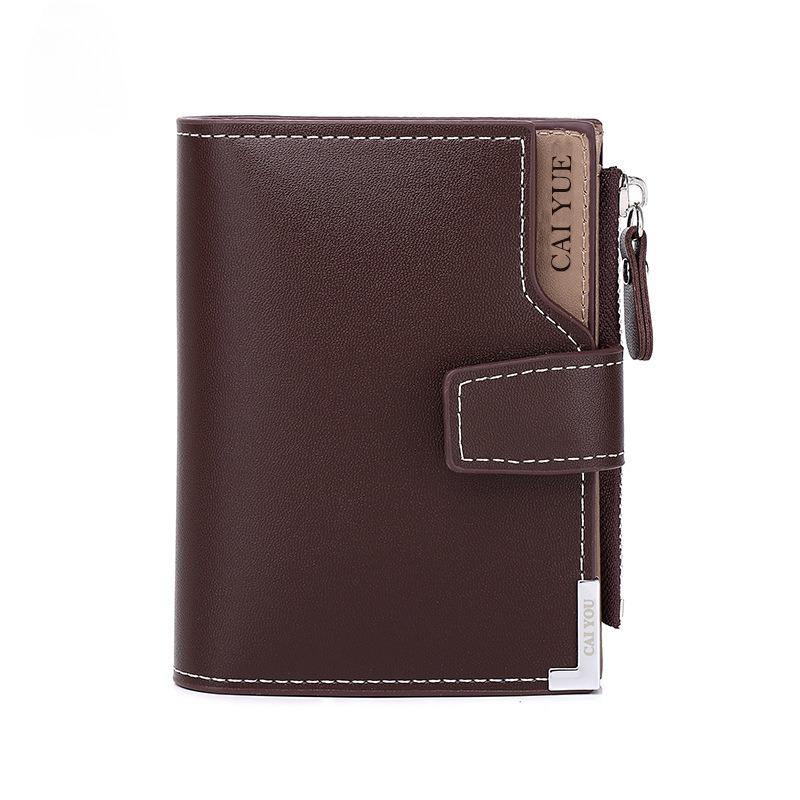 Men Wallets PU Leather Zipper Short Luxury Coin Pocket Card Holder Male Wallet Clutch Photo Holder Man Purses Wallet
