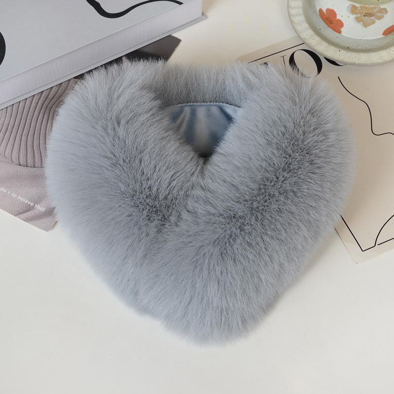 High-End Faux Fox Magnetic Neck Gaiter Winter Plush Light Luxury Scarf Men Women Thickened Warm Solid Color