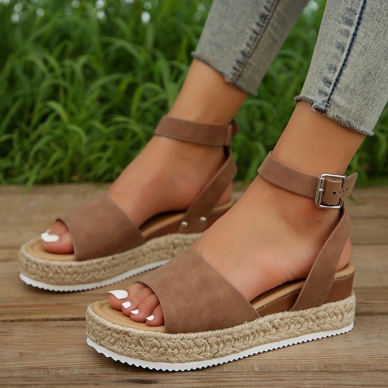 Fashion Women Wedge Heel Sandals 2024 New Summer Fashion Sandals Casual Flat Shoes Bohemia Flip Flops Female Slides Zapatos De Mujer