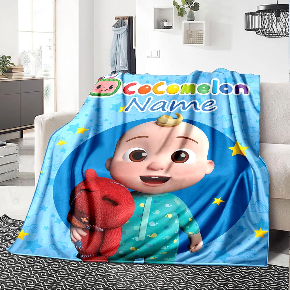Customiz Name Personality CoComelon - Dance Party Blanket Soft &Warm Sofa Office Bed Travel Lunch Break Blanket, Gift Suitable All Seasons