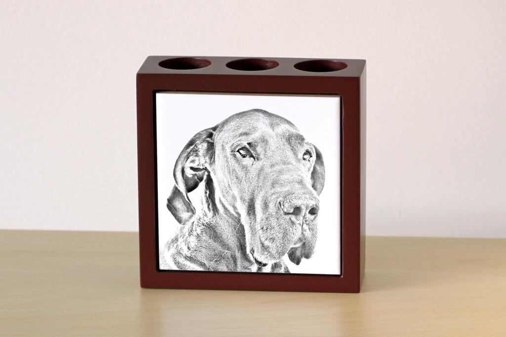 Great Dane I – Pen holder with a dog, desk organizer with a print | Art-Dog