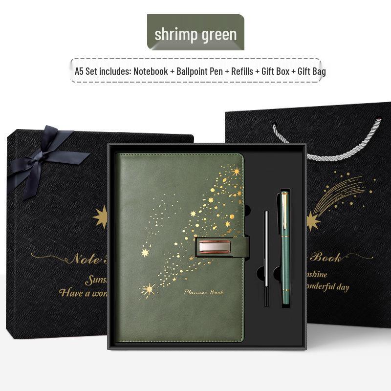 Set de regalo de cuaderno Star Double Line 2026: Libro de registro de reuniones de negocios y oficina de mayor grosor